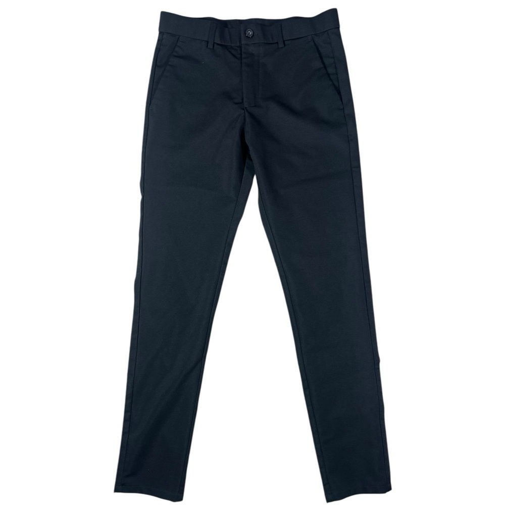 Plain & Plaid Skinny Fit Mens Dress Pants Black Size 30x32